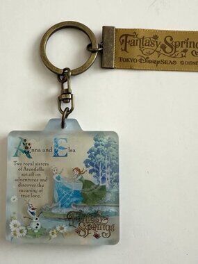 Tokyo Disney Sea Fantasy Springs Keychain-Frozen-Anna, Elsa and Olaf-NEW